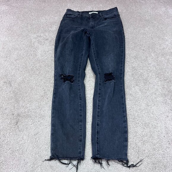 Pacsun Jegging High Rise Skinny Black Distressed Pockets Size 26 - Picture 1 of 13